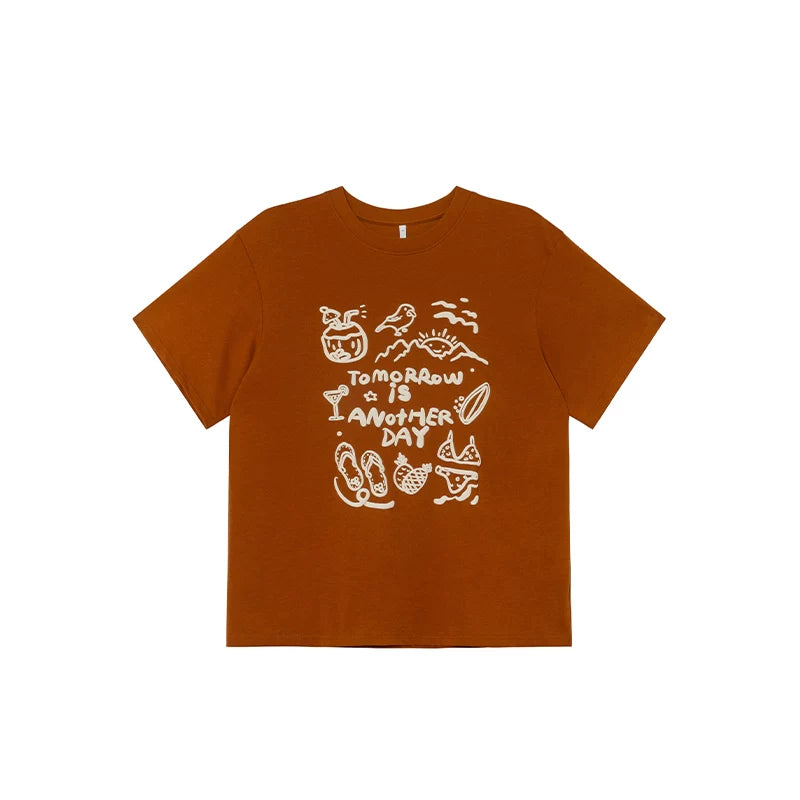 Kano Simple Round Neck Loose and Thin Tee