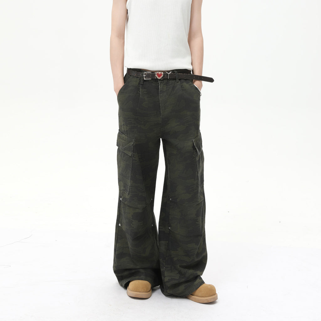 MTLCLOTHES Camouflage Loose and Versatile Jeans