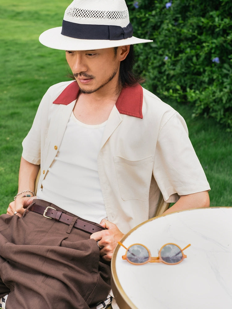 SOARIN Vintage British Cuban Collar Short Sleeve Shirt