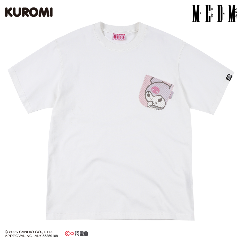 MEDM Knitted Pocket Casual Crew Neck Loose Tee