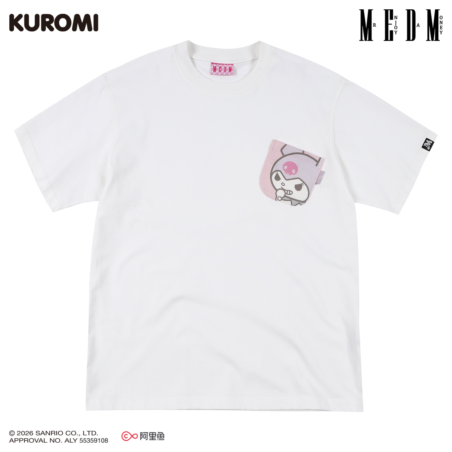 MEDM Knitted Pocket Casual Crew Neck Loose Tee