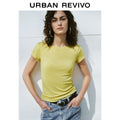 URBAN REVIVO Simple Basic Casual Round Neck Tee
