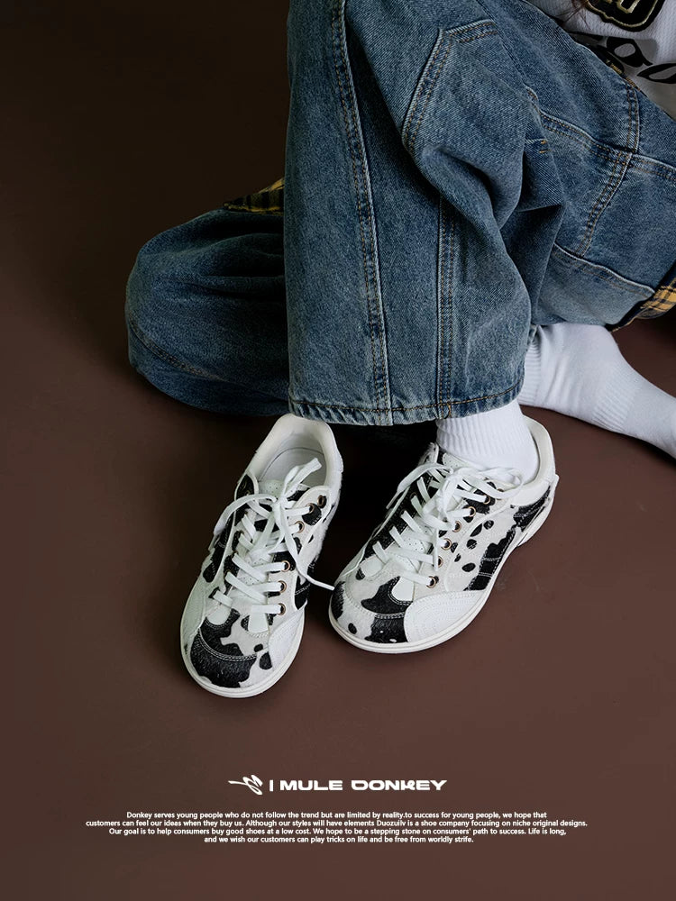 Donkey Cow Pattern Casual Board Shoes