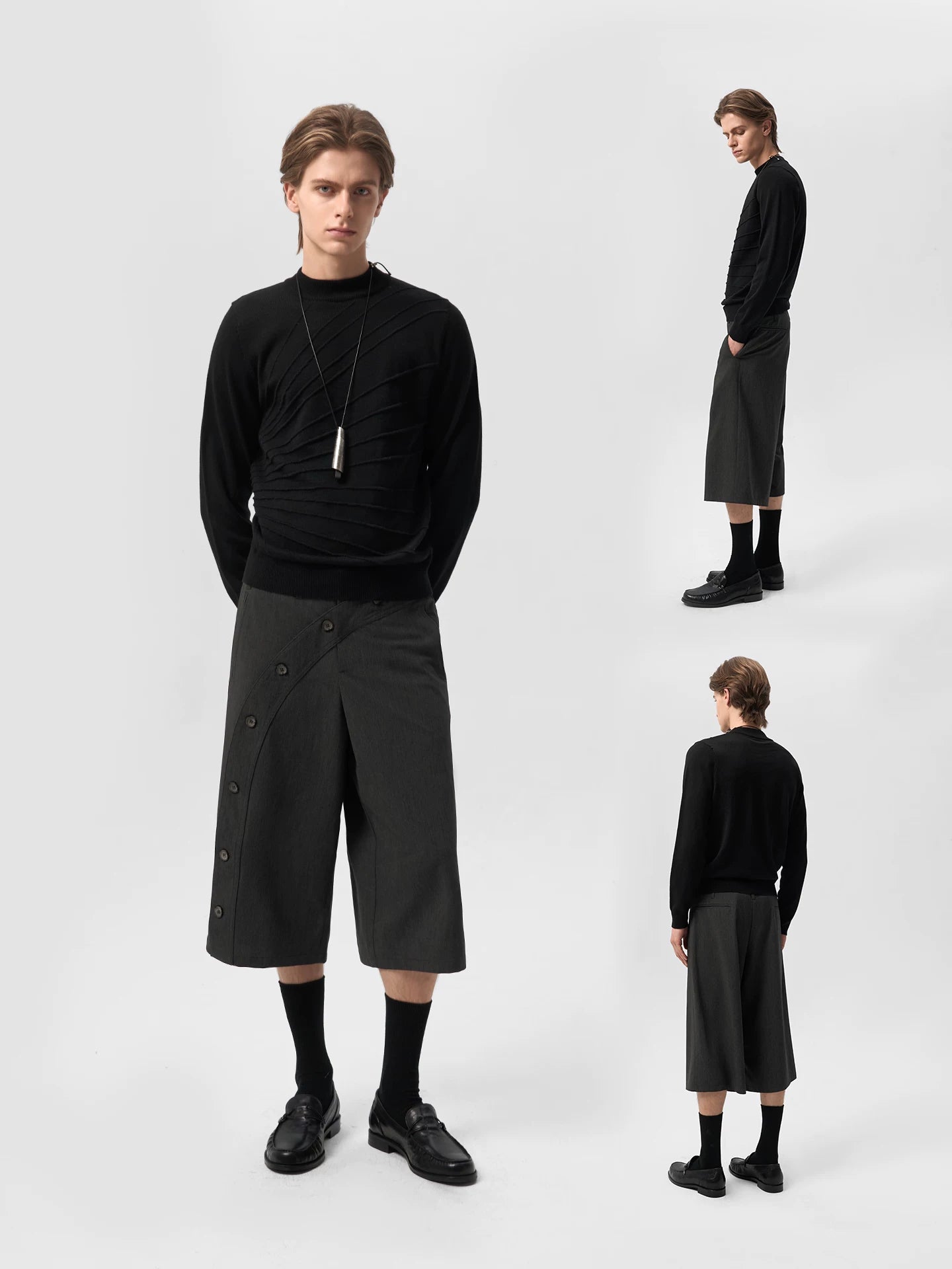 Slight Vogue Slash-Breasted Suit Shorts