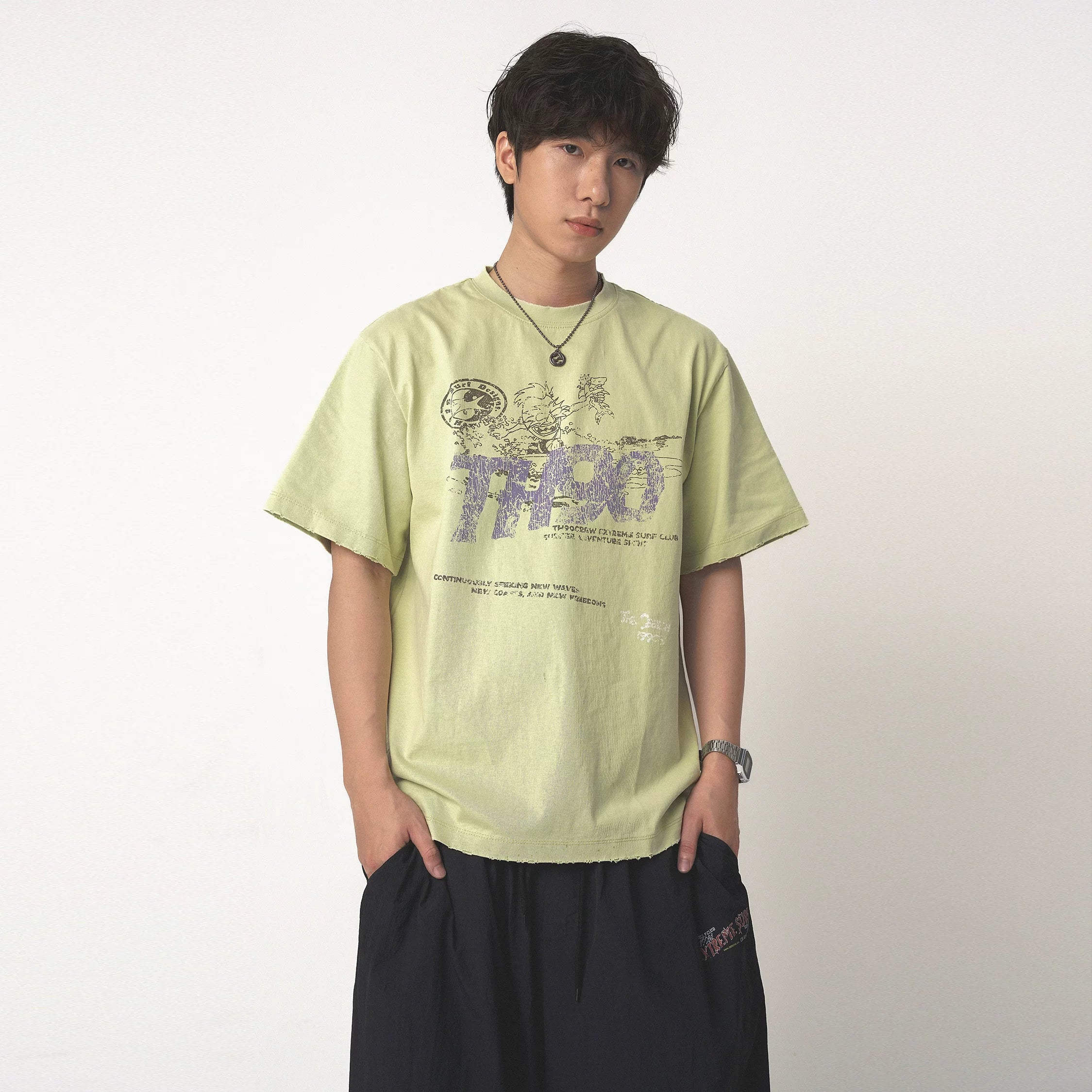 TH90 Retro Totem Print Casual Tee