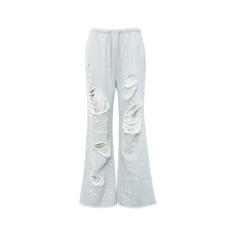 Audwyn Ripped Straight Skinny Versatile Sweatpants