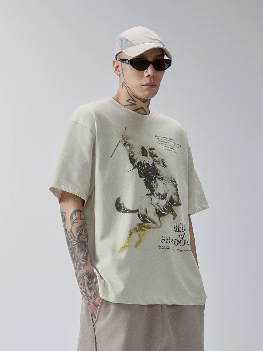F2CE Retro Knight Print Loose Tee