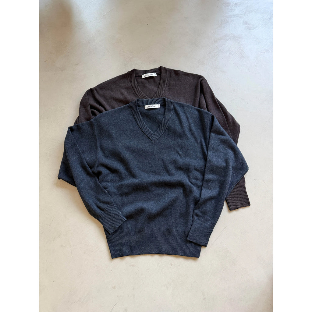 Anniehall Temperament Vintage V-neck Sweater