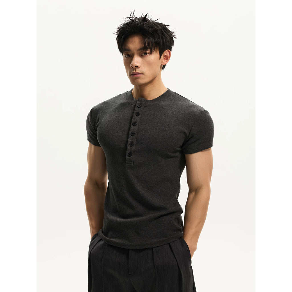 DAY NY Henry Collar Shoulder Casual Tee