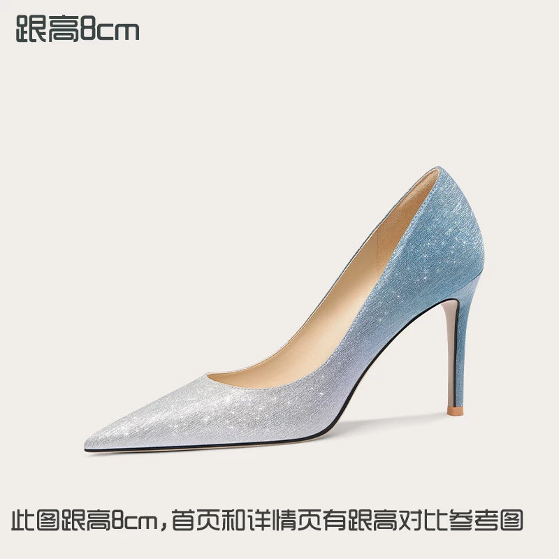 Lily Wei Gradual Change Shallow Mouth High-heeled Shoes