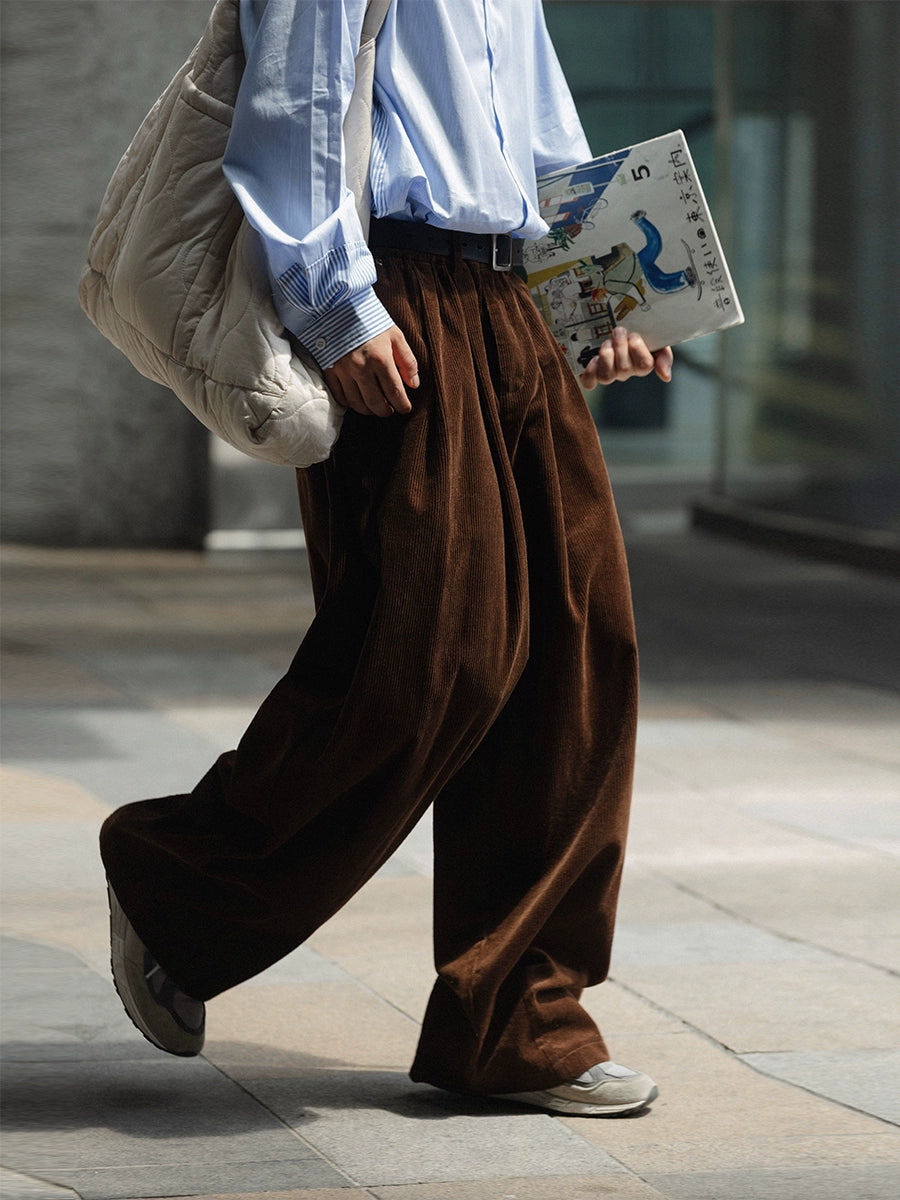 NOEARS Retro Corduroy Tooling Casual Trousers