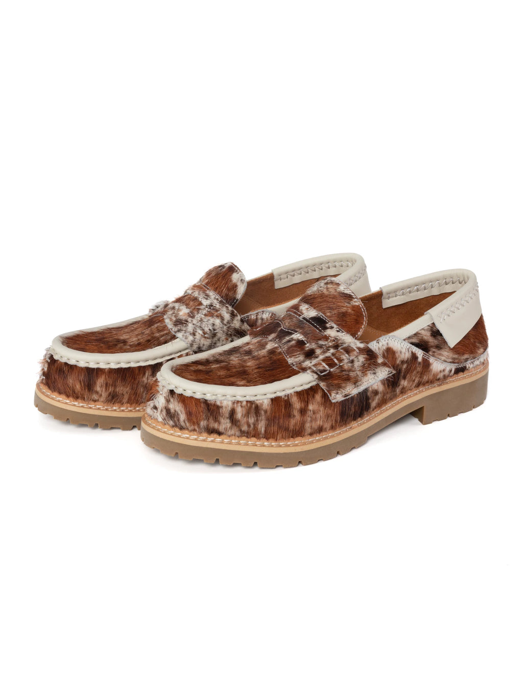 DYZZYMOTIF Vintage Horsehair Leopard Print Casual Loafers