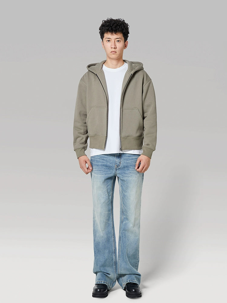 PLUS NO LOGO Short Zipper Hoodie Sweater Jacket