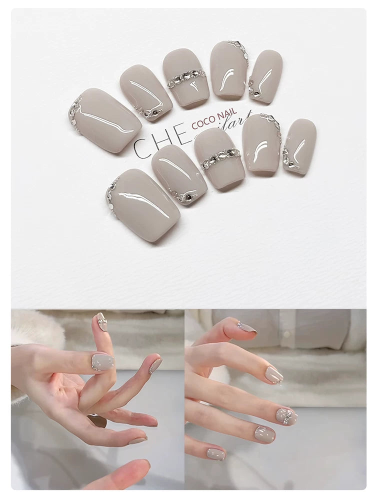 Coco Temperament Light Luxury High Sense White Handmade Manicure Wear Nail