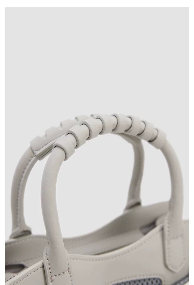 URBAN REVIVO Spliced Mesh Portable Messenger Bag