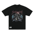 PANMAX American Retro White Ink Print Crew Neck Tee