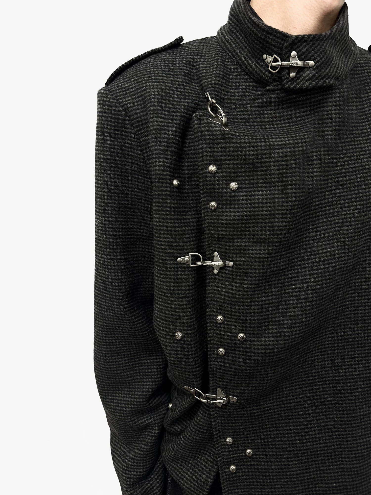 WANNA LAB Vintage Stand-Up Collar Short Jacket