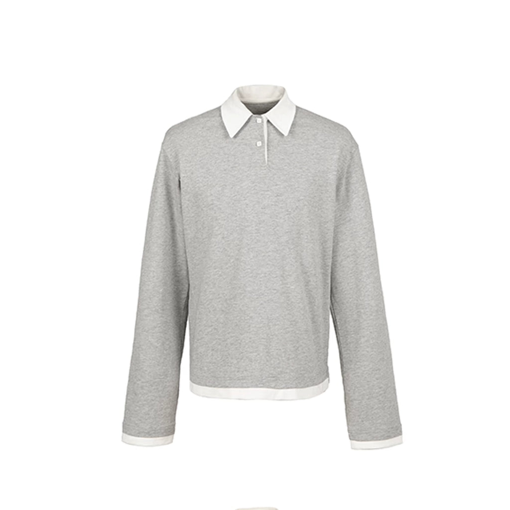 VLABMADE Retro Fake Two-piece Contrasting Long Sleeves
