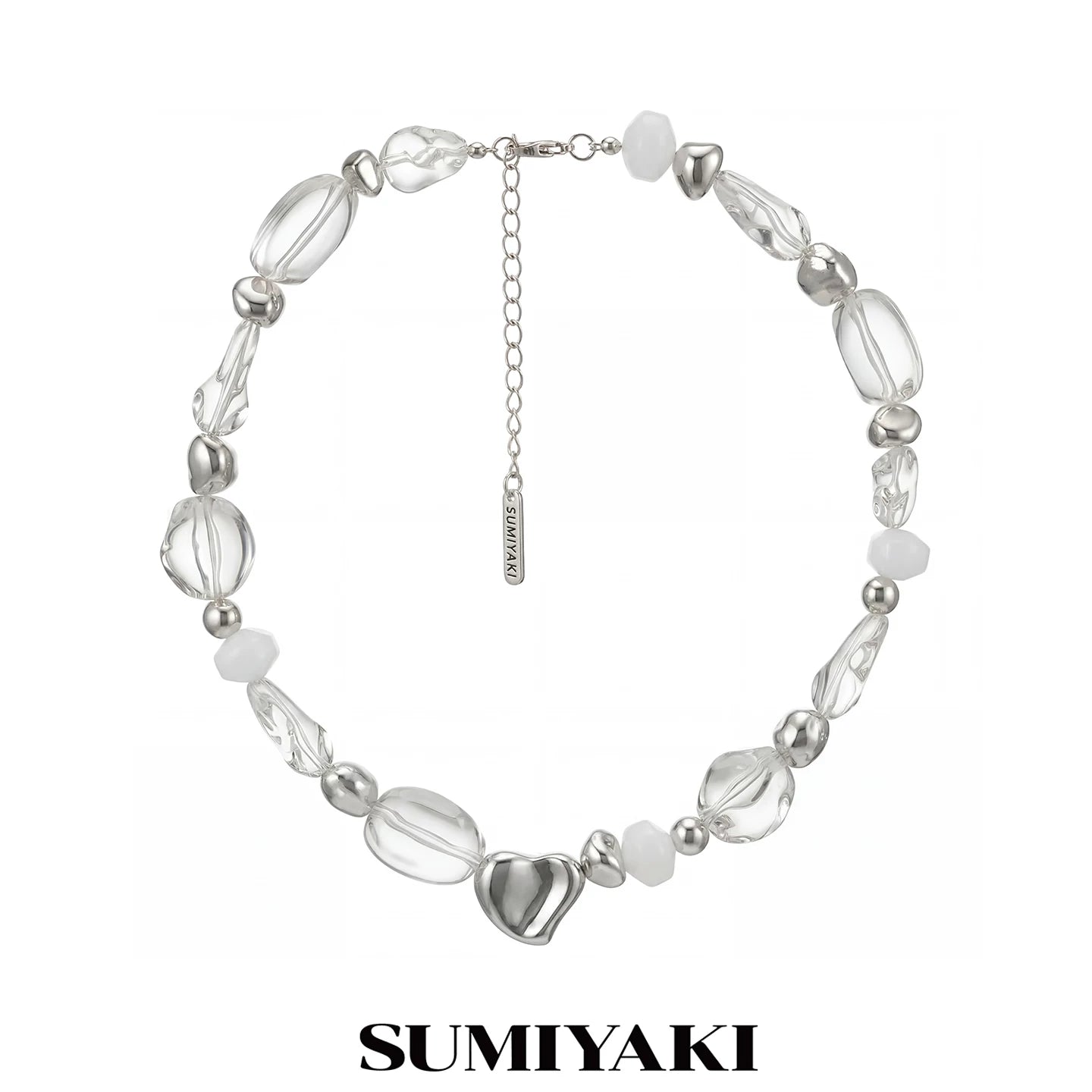 SUMIYAKI Niche Transparent Crystal Necklace