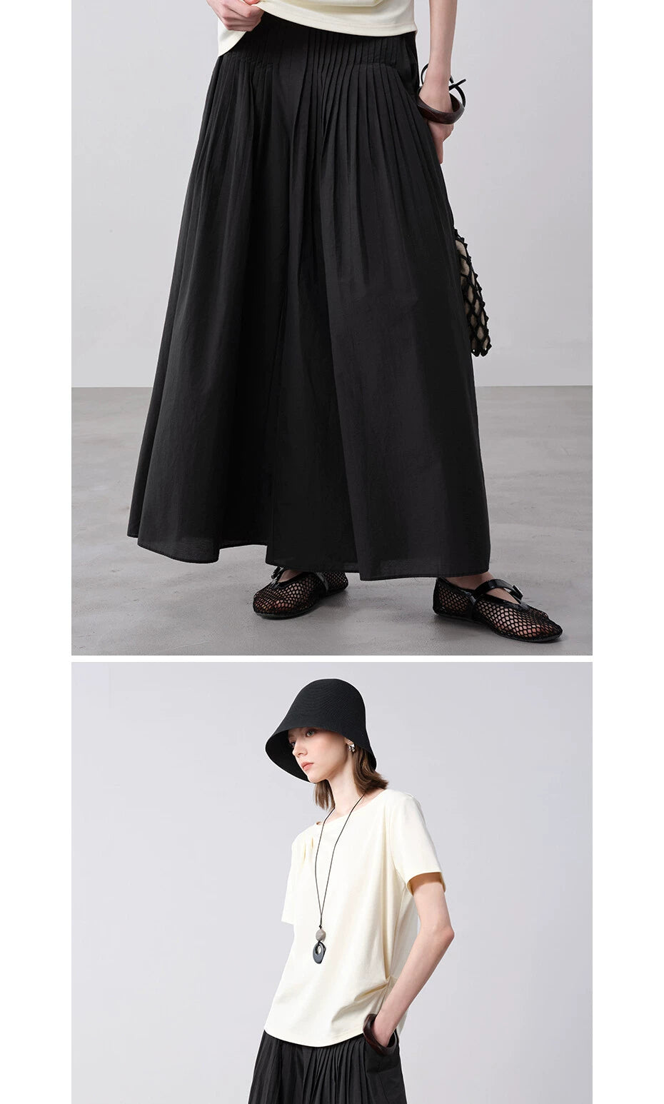 Giordano Pleated Semi-elastic Waist Wide-leg Trousers