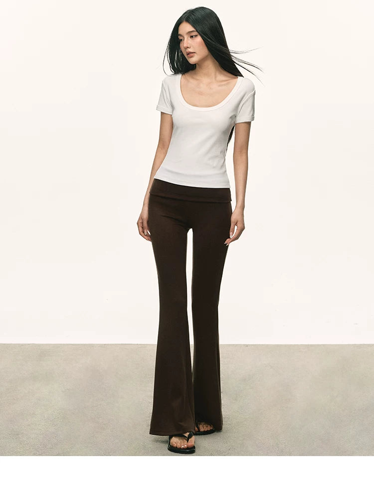 Anna Aneae Vintage Micro-pull Casual Pants