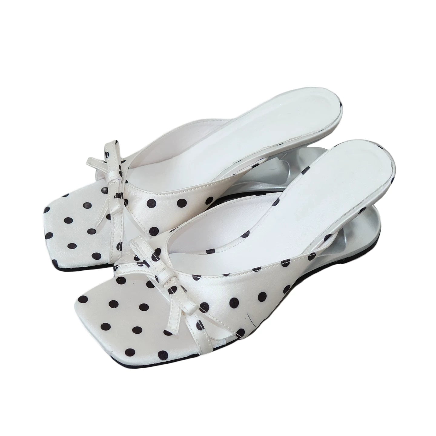 Maltelle Bow Polka Dot Heel Sandals