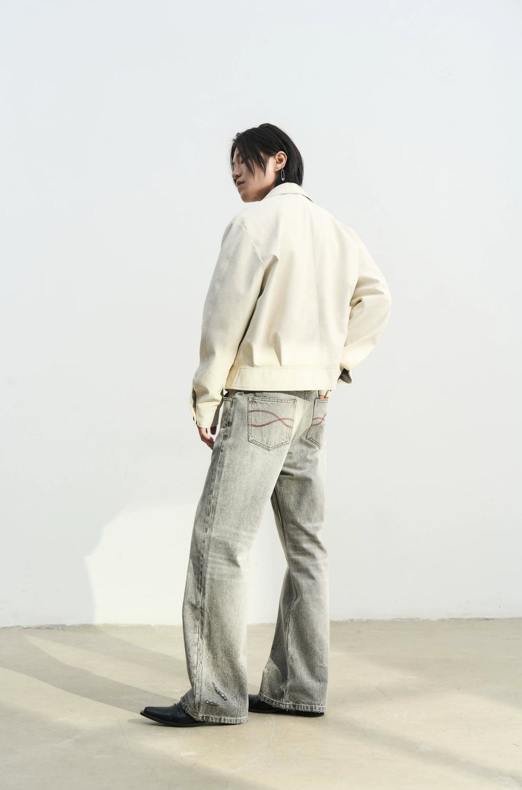 SOUTHFISH Color Matching Micro-straight Jeans