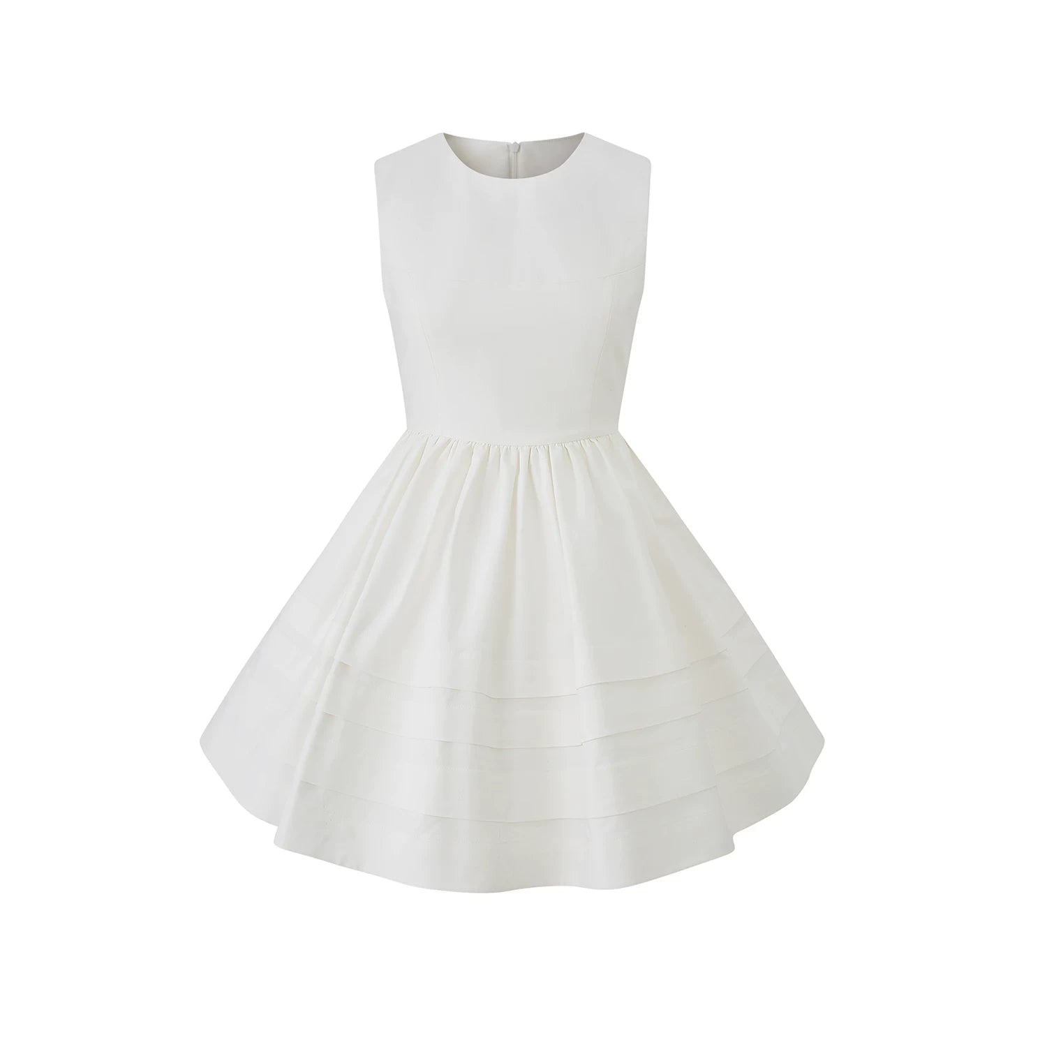 Avenement Crew Neck Temperament Waist Thin Dress