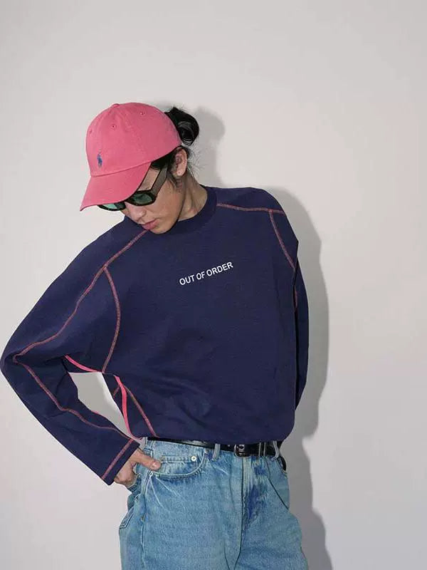 O3PARK Casual Shoulder Retro Sports Tee