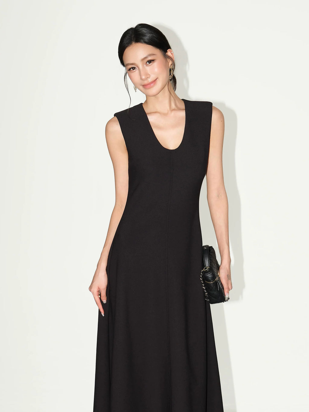NEVA HU U Neck No Temperament Waist Thin Dress