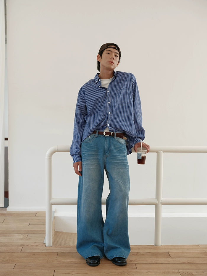 CARPEM Three-dimensional Cat Beard Loose Straight Jeans