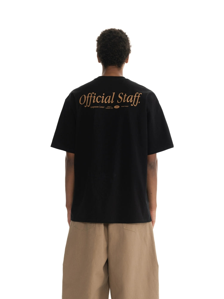 Loopsoon Crew Neck Back Print Loose Casual Tee