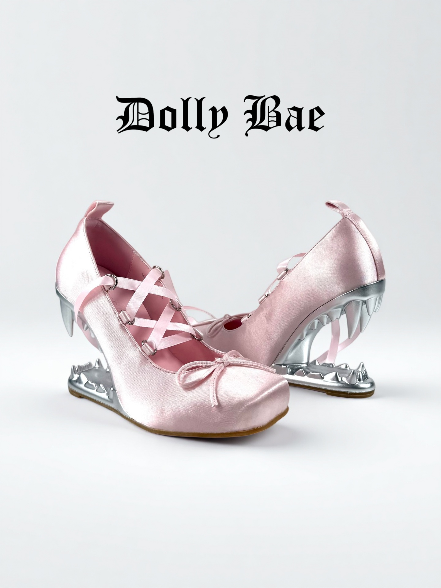 Dollybae Square Head Bow Ribbon Ballet Shoes