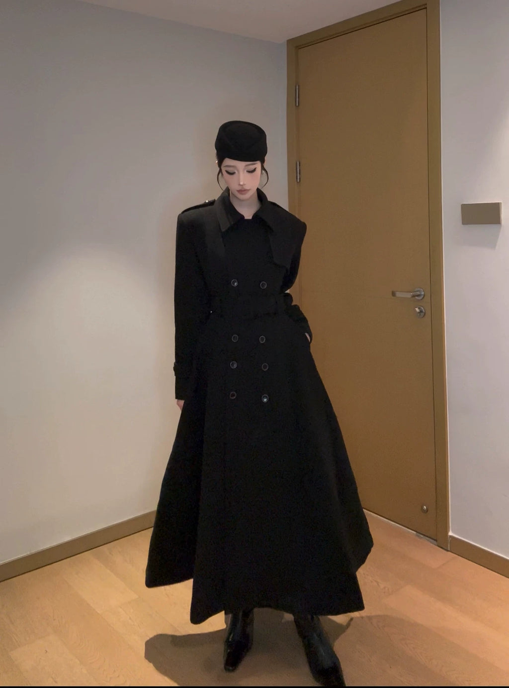 PANPANSTUDIO Minimalist Woolen Coat Medium and Long Coat