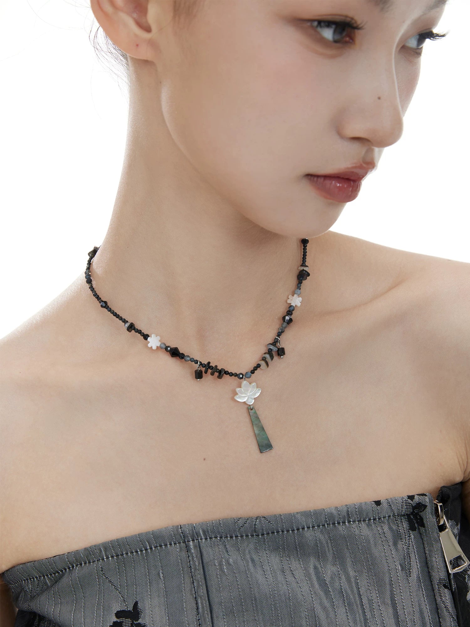 NO SOLUTION Natural Agate Beads Beaded Versatile Necklace