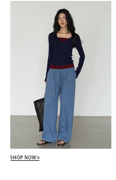 EIGHTHMONTH Drape and Thin Versatile Floor-mopping Casual Pants