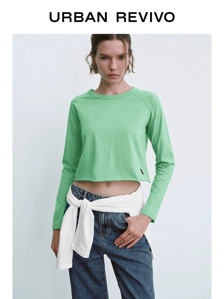 URBAN REVIVO Fun Pattern Crew Neck Long Sleeve