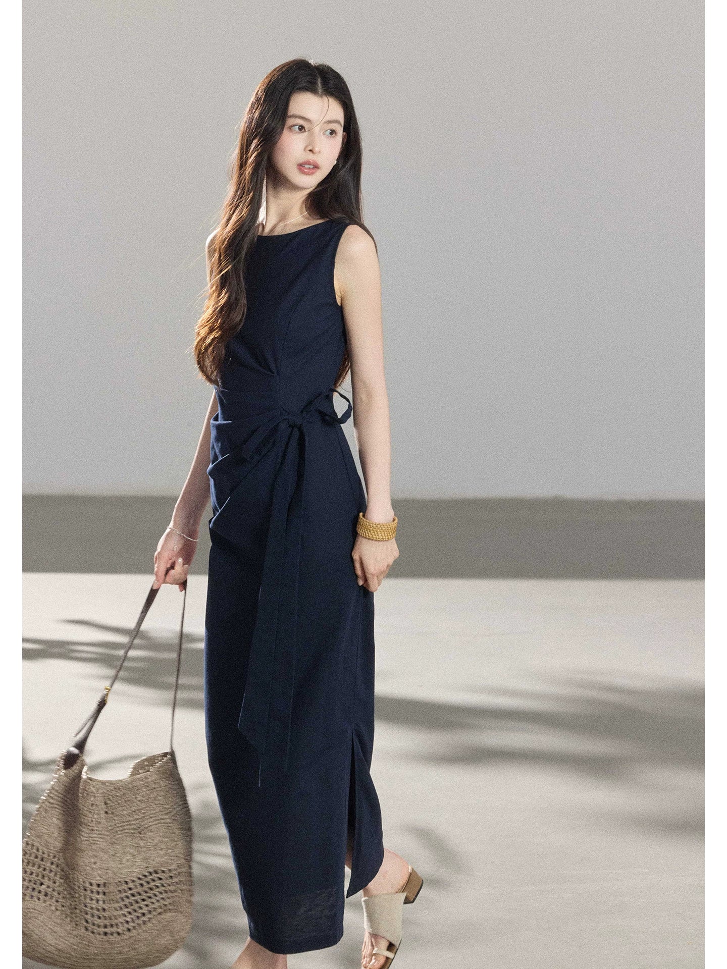 TYANG Temperament Waist Lace-up Dress