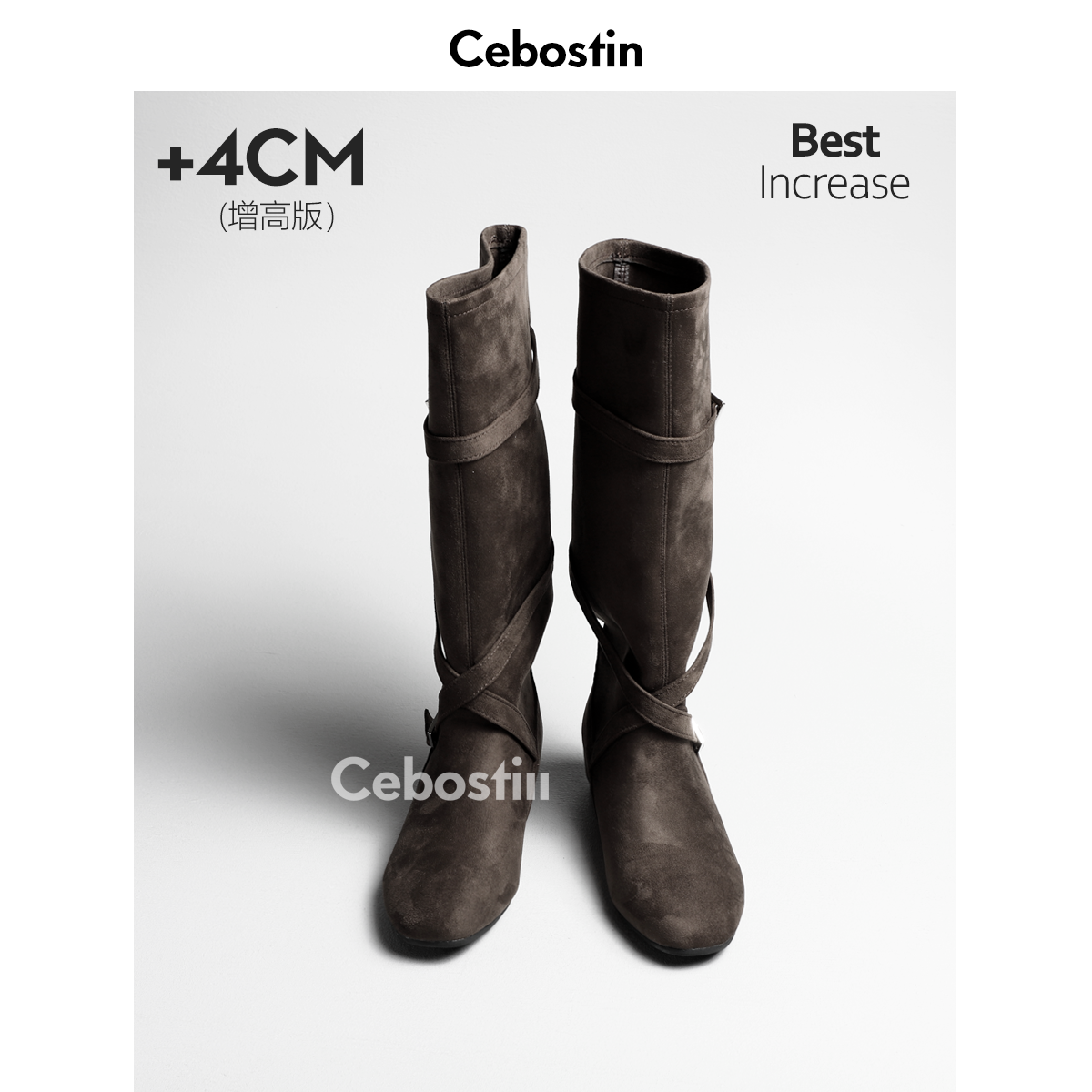 Cebostin Cross Buckle Knight Boots