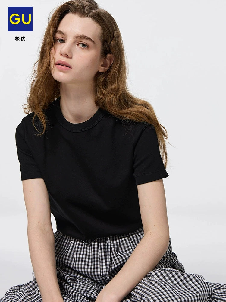 GU Round Neck Loose Casual Tee