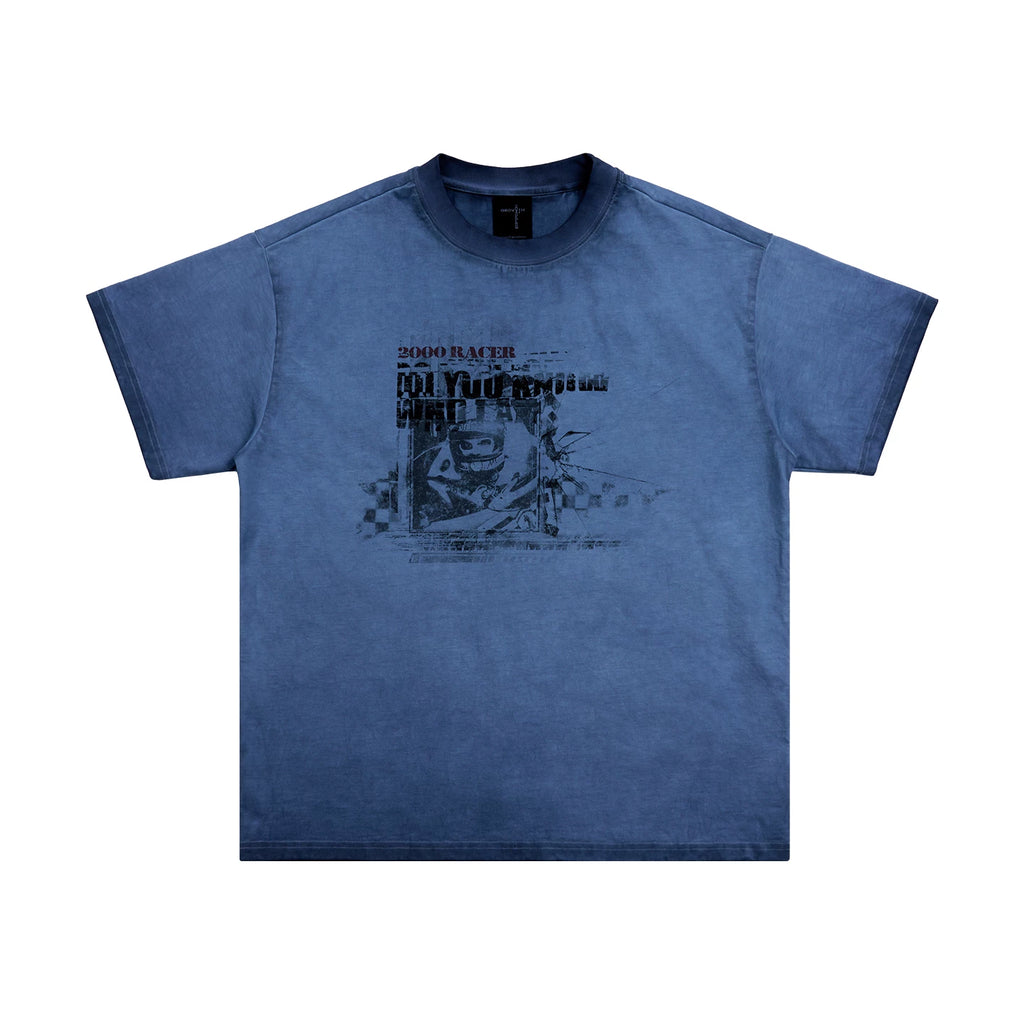 SGW Racer Dirty Dye Print Casual Tee