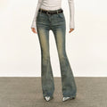 Ariseism Vintage Low Waist Washed Micro-Flared Jeans
