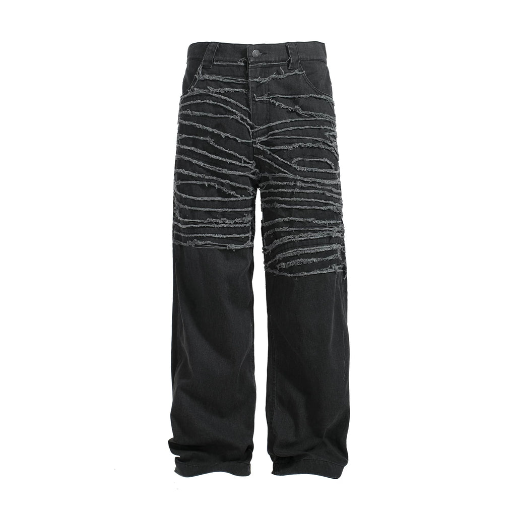 TZ Killer Fringed Old Loose Versatile Jeans