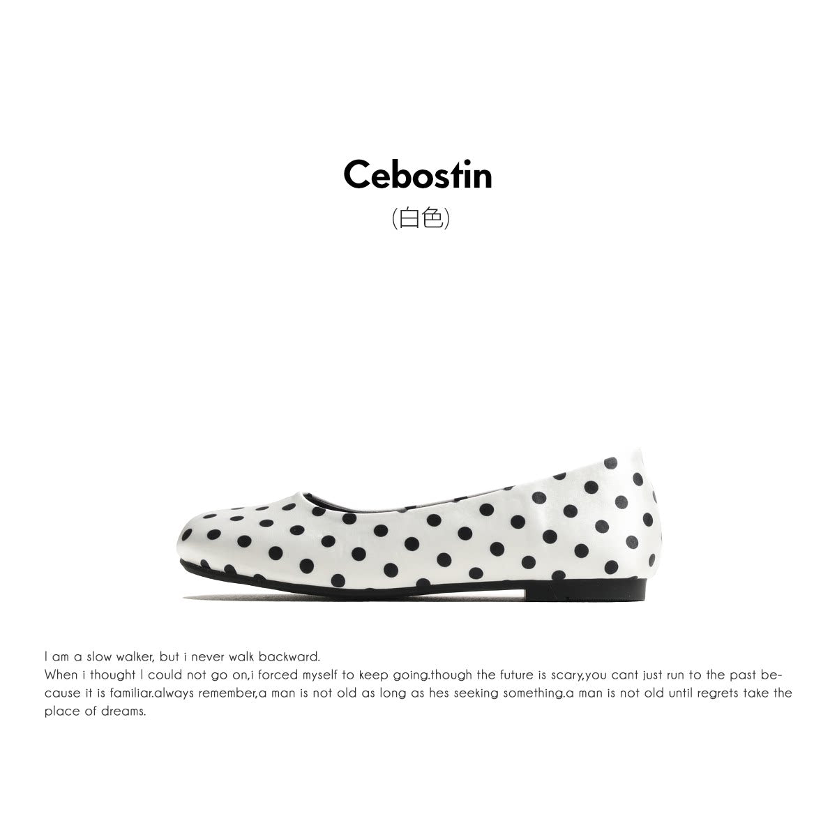 Cebostin Polka Dot Inner Height Increase Shallow Mouth Single Shoe