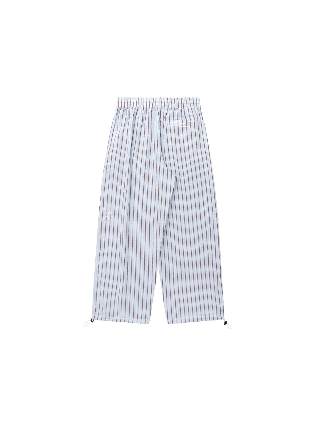BENT IDEA Embroidered Vertical Striped Loose Casual Drawstring Trousers