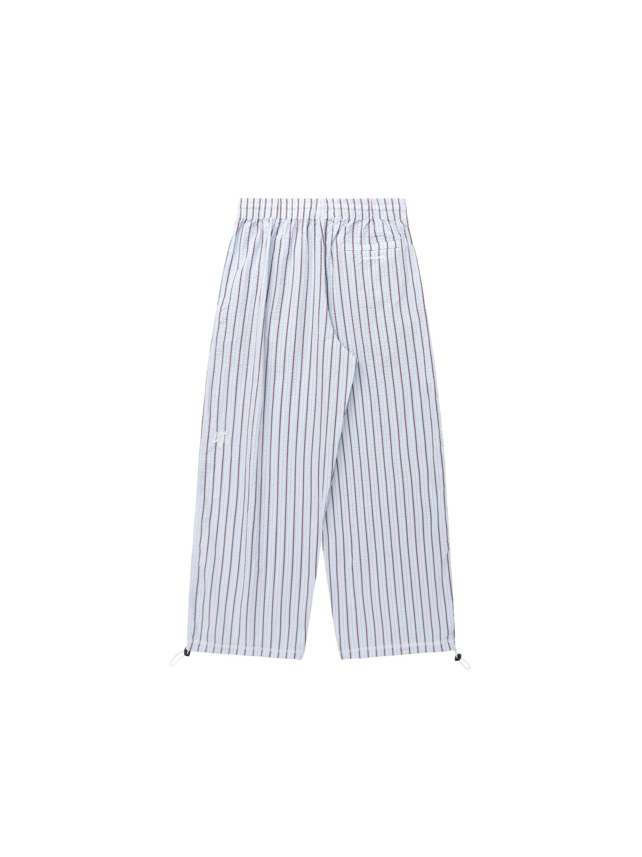 BENT IDEA Embroidered Vertical Striped Loose Casual Drawstring Trousers