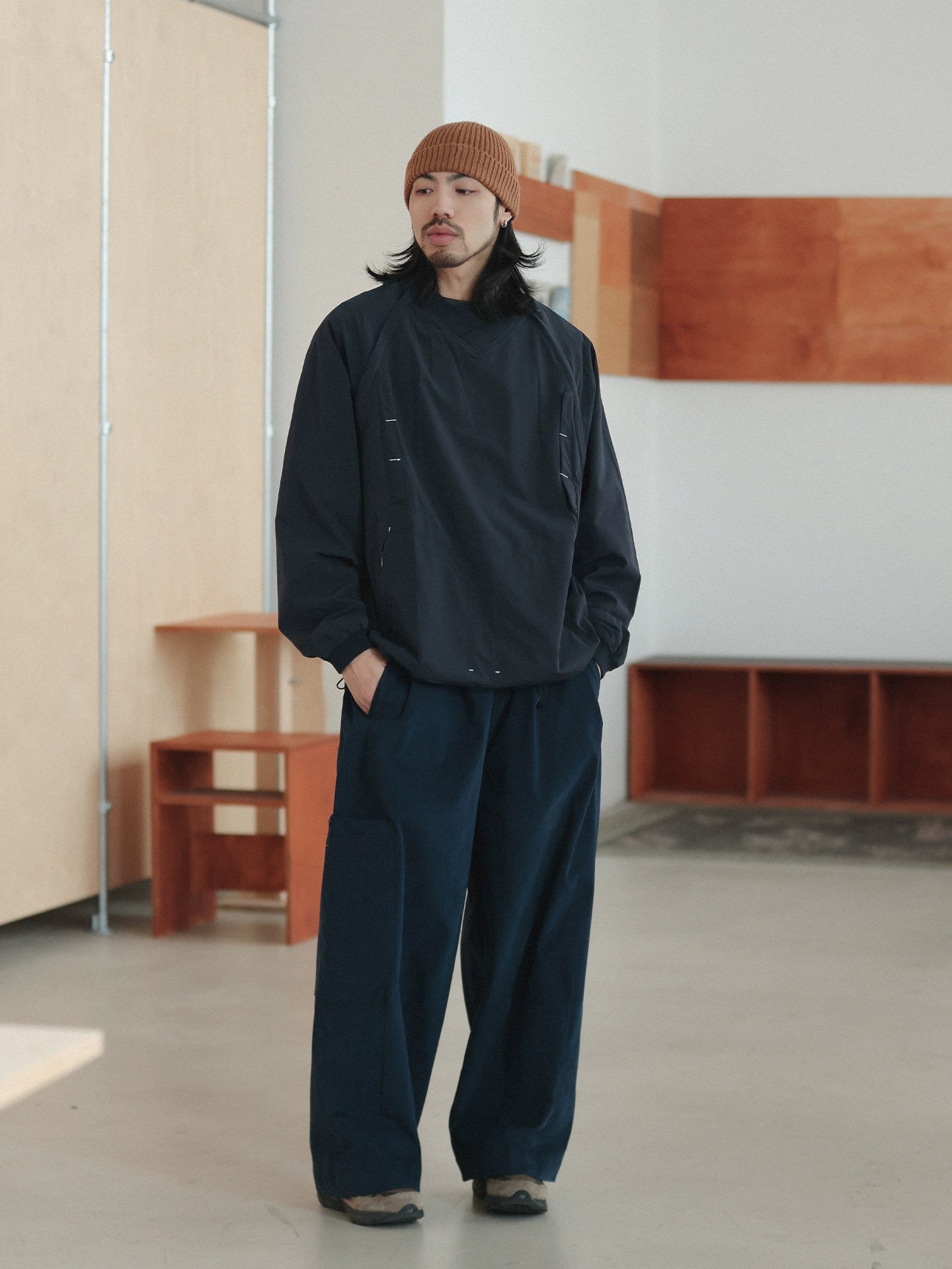 NOEARS Vintage V-neck Loose Sweater