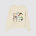 MoodLikeMe Hand-painted Graffiti Cat Knitted Sweater