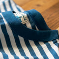 PrintAce Retro Denim Blue Striped Loose Tee