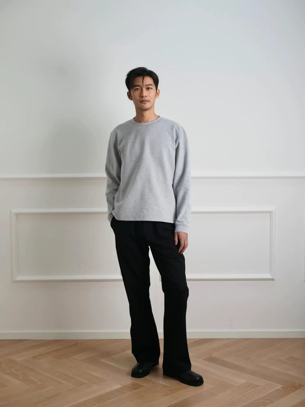 NO LOGO Warm Short Wide Bottom Long Sleeve